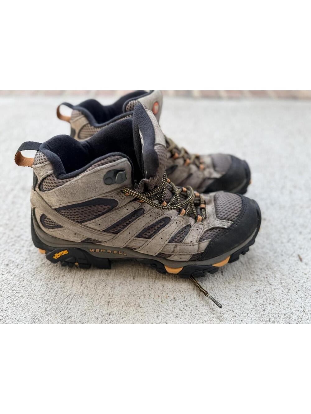 Merrell Moab Mid Hiking Boots Mens 8.5 Brown Vibram Trail Outdoor J06045